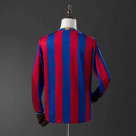 Barcelona 09/10 Home Men's Long Sleeve Jersey- Retro