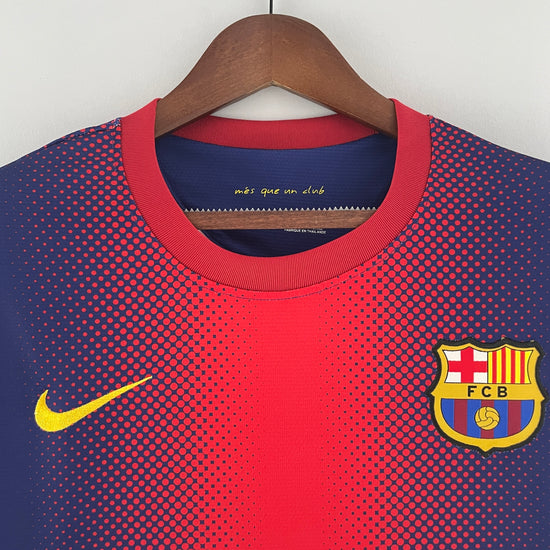 Barcelona 12/13 Home Men's Long Sleeve Jersey- Retro