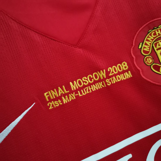 Manchester United 2007/08 Home UCL Final Men's Long Sleeve Jersey- Retro