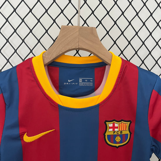 Barcelona FC 2010/11 Home Kid's Jersey & Shorts - Retro