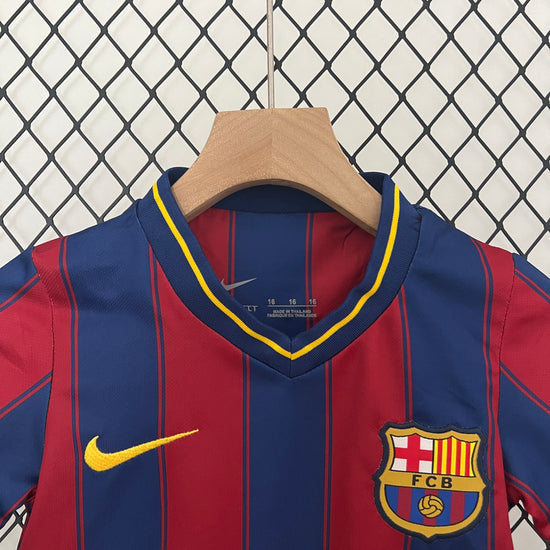 Barcelona FC 2009/10 Home Kid's Jersey & Shorts - Retro