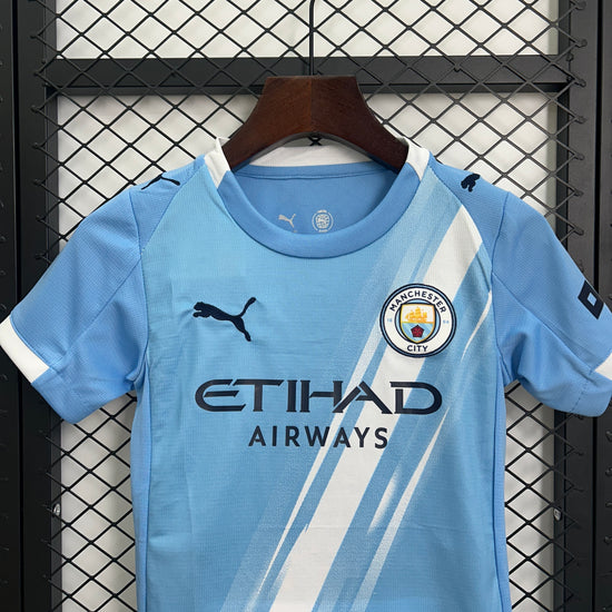 Manchester City 25/26 Home Kid's Jersey & Shorts