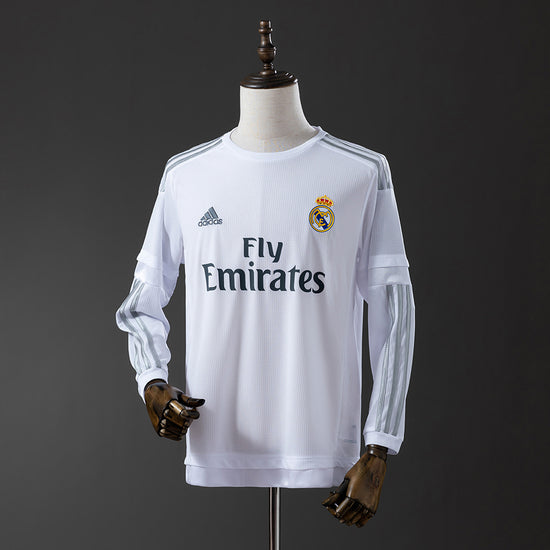 Real Madrid 15/16 Home Men's Long Sleeve Jersey- Retro