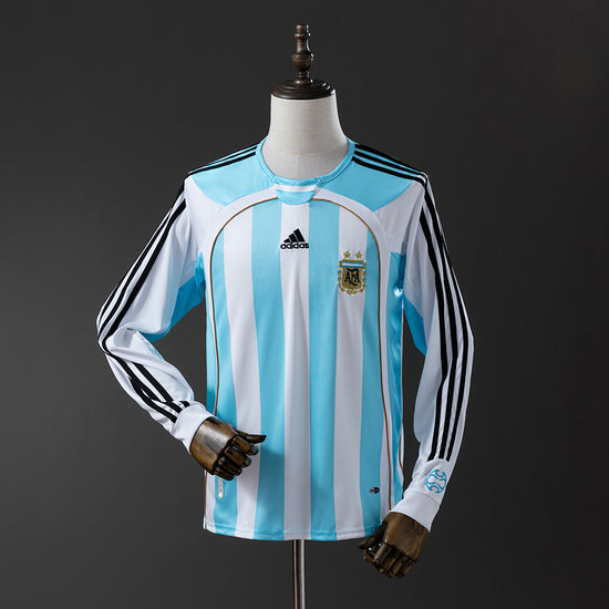 Argentina 2006 Home Men's Long Sleeve Jersey- Retro