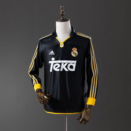 Real Madrid 99/00 Away Men's Long Sleeve Jersey- Retro