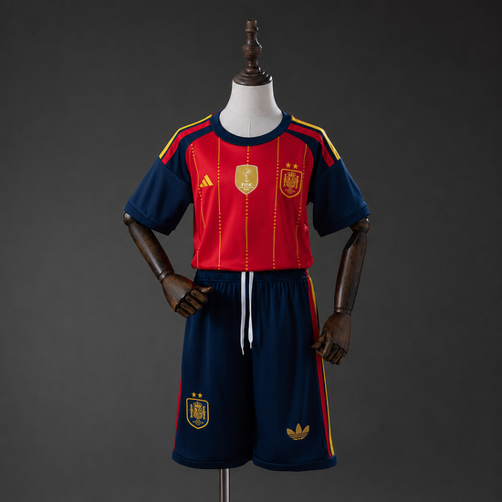 Spain 2026 Home 2 Star Kid's Jersey & Shorts