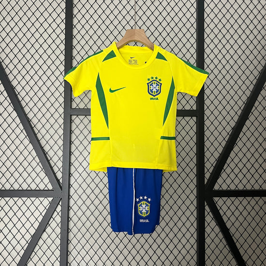 Brazil 2002 Home Kid's Jersey & Shorts