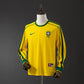 Brazil 1998 Home Men's Long Sleeve Jersey- Retro