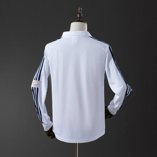 Real Madrid 01/02 Home Men's Long Sleeve Jersey- Retro