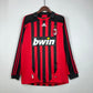 AC Milan 2007/08 Home Men's Long Sleeve Jersey- Retro