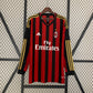 AC Milan 2013/14 Home Men's Long Sleeve Jersey- Retro