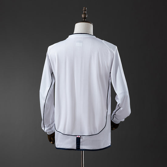 England 2002 Home Men's Long Sleeve Jersey- Retro