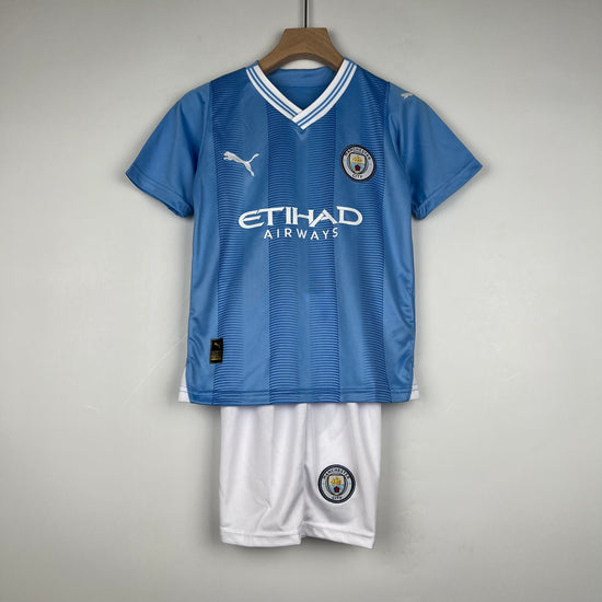 Manchester City 2023/24 Home Kid's Jersey & Shorts
