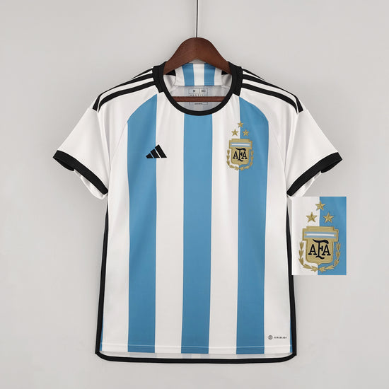 Argentina 2022 Home 3 Star Men's Jersey- Player Issue