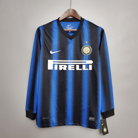 Inter Milan 2010/11 Home Men's Long Sleeve Jersey- Retro