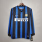 Inter Milan 2010/11 Home Men's Long Sleeve Jersey- Retro