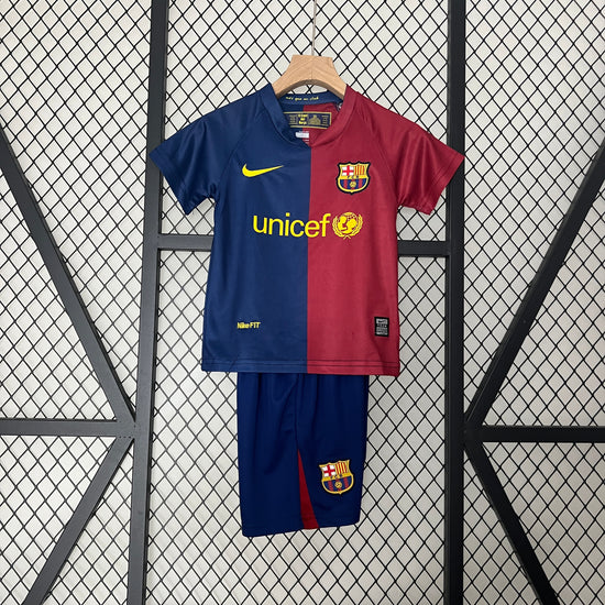 Barcelona FC 2008/09 Home Kid's Jersey & Shorts - Retro