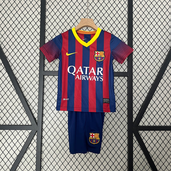 Barcelona FC 2013/14 Home Kid's Jersey & Shorts - Retro