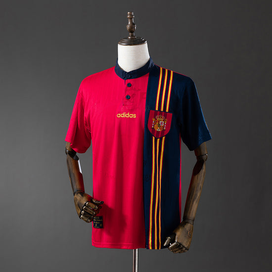 Spain 1996 Home Men's Jersey- Retro