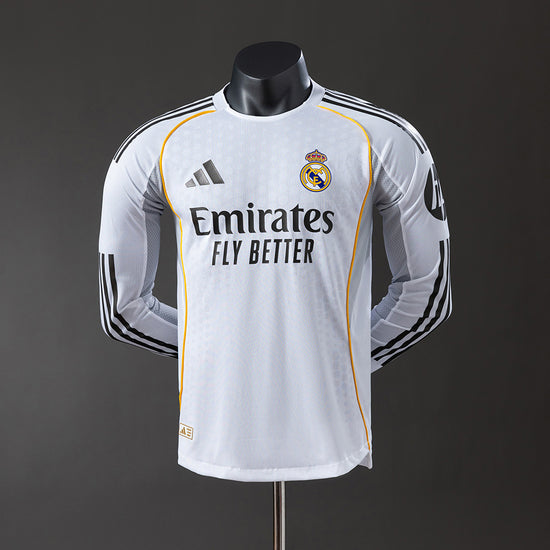 Real Madrid 25/26 Home Men's Long Sleeve Jersey- Player Issue