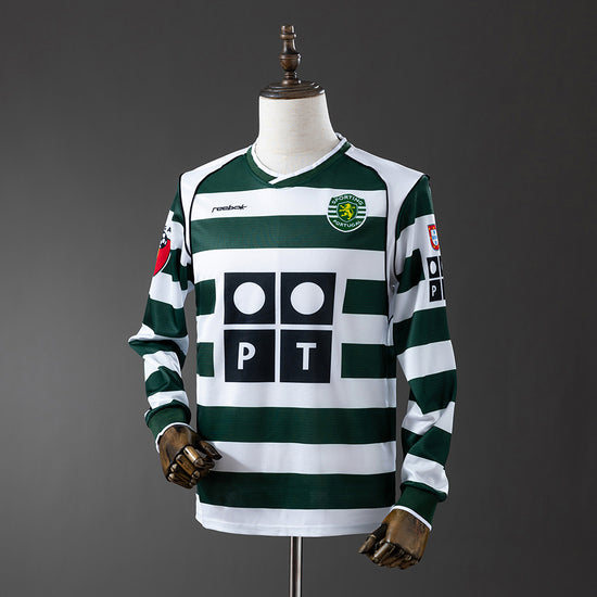 Sporting Lisbon 02/03 Home Men's Long Sleeve Jersey- Retro
