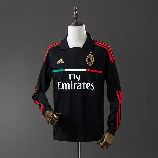 AC Milan 11/12 Away Men's Long Sleeve Jersey- Retro