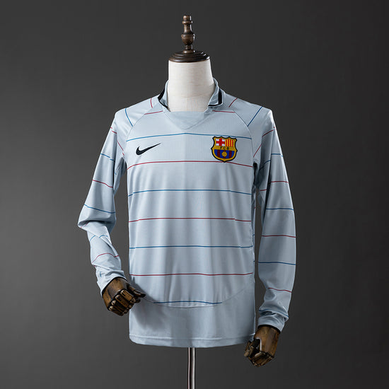 Barcelona 03/04 Away Men's Long Sleeve Jersey- Retro