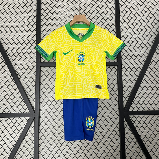 Brazil 2024 Home Kid's Jersey & Shorts