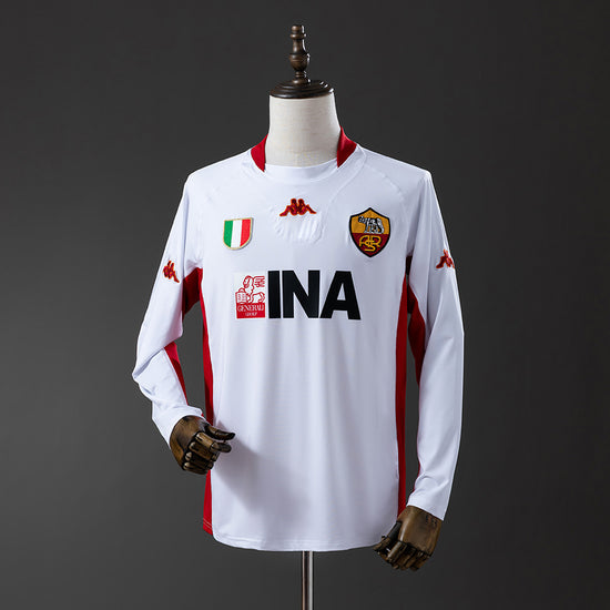 Roma 01/02 Away Men's Long Sleeve Jersey- Retro