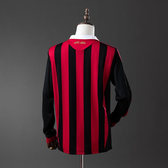 AC Milan 09/10 Home Men's Long Sleeve Jersey- Retro