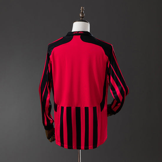 AC Milan 07/08 Home Men's Long Sleeve Jersey- Retro