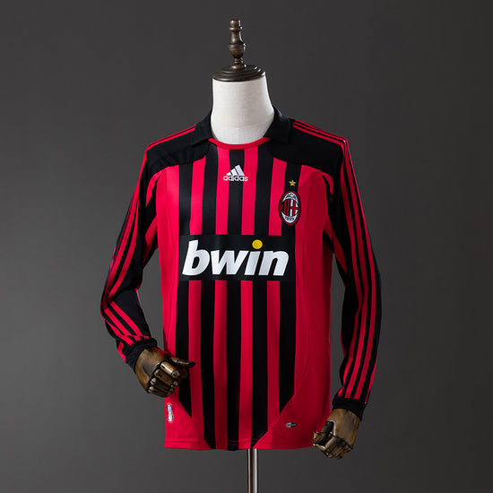 AC Milan 07/08 Home Men's Long Sleeve Jersey- Retro