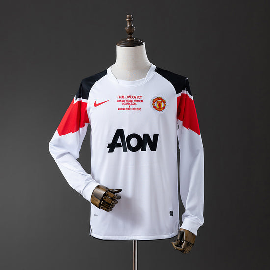 Manchester United 10/11 Away UCL Final Men's Long Sleeve Jersey- Retro