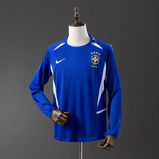 Brazil 2002 Away Men's Long Sleeve Jersey- Retro