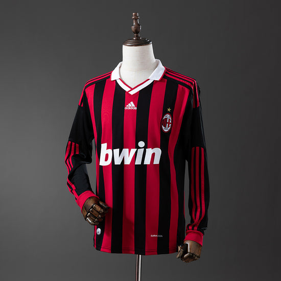 AC Milan 09/10 Home Men's Long Sleeve Jersey- Retro