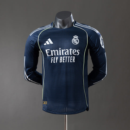 Real Madrid 25/26 Away Men's Long Sleeve Jersey- Player Issue