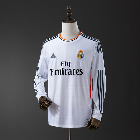 Real Madrid 13/14 Home Men's Long Sleeve Jersey- Retro
