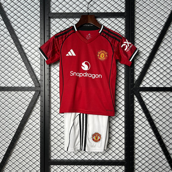 Manchester United 25/26 Home Kid's Jersey & Shorts