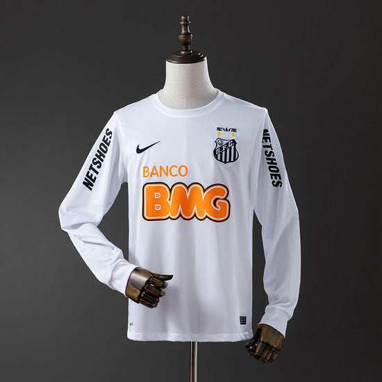 Santos 11/12 Home Men's Long Sleeve Jersey- Retro