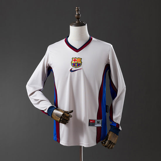 Barcelona 98/99 Away Men's Long Sleeve Jersey- Retro